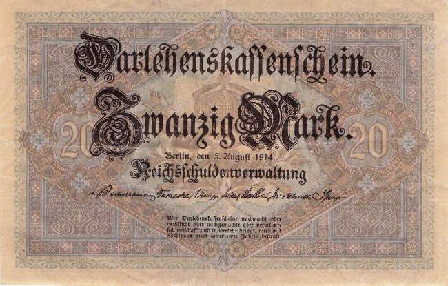 20 Mark Serie T 1914